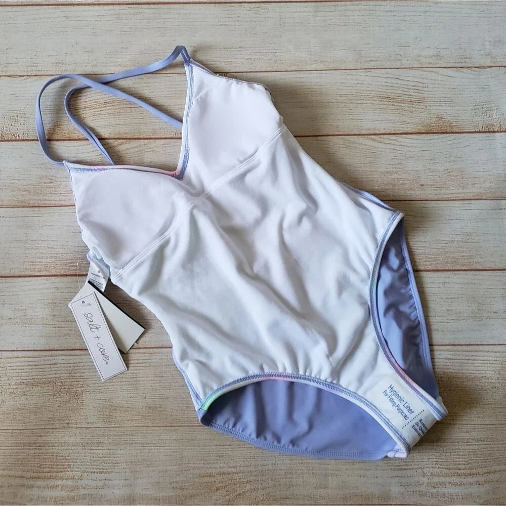 Salt & Cove Juniors Night Lights V-neck One Piece Swimsuit